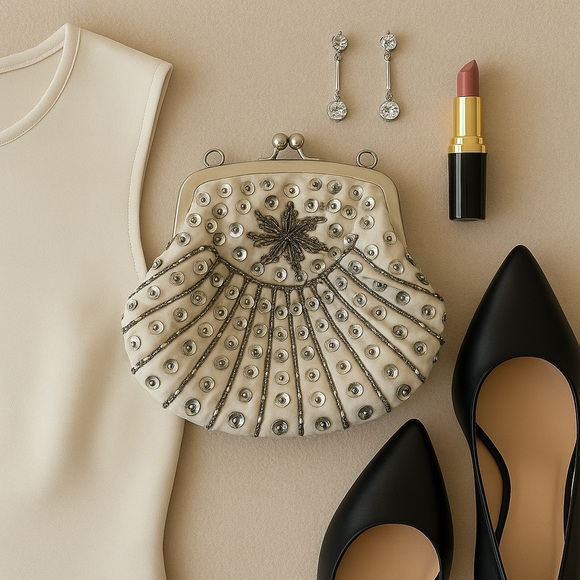 Vintage 1950s Sequin Beaded Clutch - Picture 2 of 14